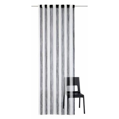 Fadenvorhang WECKBRODT "Rebecca" Gr. 1, schwarz-weiß (schwarz, weiß), B:98cm H:160cm, Polyester, Gardinen, Fadengardine, Insektenschutz, transparent, kürzbar, Store Image