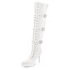 Overkneestiefel "High-Heel-Stiefelette mit Plateau", Damen, Gr. 37, weiß, Lacklederimitat, LASCANA BELLE AFFAIRE, glänzend, unifarben, sexy, Schuhe Reißverschlussstiefel Schnürstiefel High Heel Stiefel Overknee-Stiefel, erotische Lack-Optik, mit...