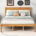 Wood Platform Bed Frame with Headboard and Wood Slat Support,Oak