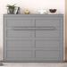 Full Size Murphy Bed Wall Bed Hide Away Bed with Wood Slat Support for Apartment, Space Saving Bed, No Box Spring Needed, Gray