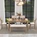 Neoclassical Style Dining Table Set for 6, Dining Table and 4 Kitchen Room Chairs & Bench, 6 Piece Kitchen Table Set