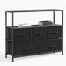 CoolArea 5-Drawer Dresser, Fabric Chest Storage Tower with Wooden Top and Open Shelf