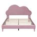 Full Shell Shaped Platform Bed Velvet Upholstered Bed Frame w/ Headboard, Non-Slip and Noise-Free, No Box Spring Needed, Pink