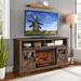 60" Fireplace TV Stand with Electric Fireplace & Storage Cabinet - 60.00" x 15.75" x 32.00"