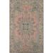 Distressed Pink Tabriz Persian Vintage Area Rug Handmade Wool Carpet - 6'6"x 9'8"