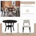 5-Piece Kitchen Dining Table Set Round Table with Bottom Shelf, 4 Upholstered Chairs for Dining Room