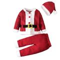 Quealent Boys Childrenscostume Male Big Kid Baby Clothes Boy 6-9 Months Baby Boys Girls Santa Warm Christmas Set Clothes Toddler (Red 6-12 Months)