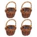 4pcs Dollhouse Storage Basket Mini 1:12 Rattan Woven Vegetables Fruit Basket For Dollhouse Gift For Boys Girls 3-6 Year Old