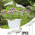 Teissuly Simulated White Pigeon Bird Pole Garden Wooden Pile Decoration Plug-in Garden Decoration Handicraft Garden Stake Pathway Ornament Bird Outdoor Ornaments Garden Stakes Art Lawn Pigeon Stake