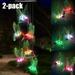 2 Pack Hummingbird Wind Chime Lights Solar Powered LED Color-Changing Yard Garden Decor