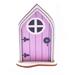 Fairy Gnome Elf Door Handpainted Wooden Outdoor Yard Tree Mystical Art Ornament Pink