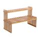 Meterk Countertop Bamboo Plant Shelf Bamboo Flower Pot Stand Balcony Flower Rack Cabinet Organizer Multi-Function DIY Desktop Storage Rack for Living Room Bedroom Kids Room