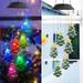 Qepwscx Christmas Solar Wind Chimes Color Changing Led Christmas Tree Solar Wind Chimes Hanging Outdoor Christmas Decor New Year Garden Decor for Children/Mom Clearance