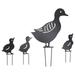 4Pcs Metal Duck Decorative Garden Stakes Cute Animal Hollow Design Black Iron Art Duck Decoration for Courtyard Lawn Garden