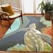 RAVELLA Indoor/Outdoor Hand Tufted Synthetic Blend Durable Area Rug - Contemporary Coastal Turtle Decorative (Akumal Ocean) (2 6 X 4 )