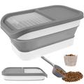 Gorware Dog Food Storage Container Foldable Pet Food Container with Sliding Lid Sealed Cat Food Container 16.9 x 9.8 x 7.9 Inch