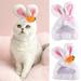 Yirtree Pet Headgear Fastener Tape Cartoon Shape Comfortable Lovely Flower Rabbit Ears Pet Plush Headwear for Photoshoot