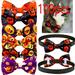 50/100pcs Dog Bowtie Halloween Dog Accessories Movable Pet Dog Bow Tie Collar Accessories Pets Dogs Bowties Skull Pet Supplies