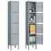 BULYAXIA Storage Lockers with Lock Door Metal Storage Cabinet 4 Tier for Employees School Gym Home Office(4 Door-Gray)
