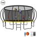 YORIN Trampoline for 8-9 Kids 15 FT Trampoline for Adults with Enclosure Net Basketball Hoop Ladder 1500LBS Weight Capacity Outdoor Recreational Trampoline Heavy Duty Trampoline