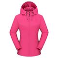 snowsong Womens Jacket Fall Outfits Ladies Solid Hooded Slim Pocket Single Layer Outdoor Jacket Mountaineering Jacket Raincoat Windbreaker Jacket Womens Coats Hot pink XXL