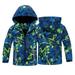 Esaierr Kids Toddler Waterproof Jackets for Boys Girls Windbreaker Rain Coats Autumn Winter Hoodie Coats Warm Lightweight Windproof Outdoor Raincoat Kids Outwear Top for 3-12Y