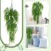 Home Family flowers decorations Valentine S Day Decoration Artificial Flower Bedroom Simulated Persian Grass Wall Hanging Vine Family Decoration Simulated Chlorophytum Vine One 5 Fork