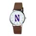 Men's Brown Northwestern Wildcats Plexus Leather Watch