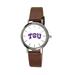 Women's Brown TCU Horned Frogs Plexus Leather Watch