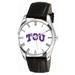 Men's Black TCU Horned Frogs Berkeley Leather Watch