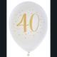 Gold 40th Birthday Balloons | Age 40 Party Decorations x 8