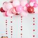 Valentines Day Balloon Arch | Red Rose Gold Pink Streamers Backdrop Party Decor