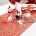 Christmas Red Glitter Table Runner | Reusable Festive Dinner Decoration 1.8m