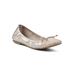 Wide Width Women's Sunnyside Ii Casual Flat by White Mountain in Antique Gold Print (Size 10 W)