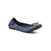 Wide Width Women's Sunnyside Ii Casual Flat by White Mountain in Navy Smooth (Size 9 1/2 W)