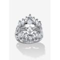 Women's 5.98 Tcw Marquise-Cut Cubic Zirconia .925 Sterling Silver Engagement Ring Set by PalmBeach Jewelry in Silver (Size 6)
