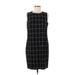 Lauren by Ralph Lauren Casual Dress - Sheath: Black Grid Dresses - Women's Size 8