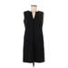 Ann Taylor Casual Dress - Mini Crew Neck Sleeveless: Black Print Dresses - Women's Size 8 Petite