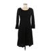 Calvin Klein Casual Dress - A-Line Scoop Neck 3/4 sleeves: Black Print Dresses - Women's Size Medium