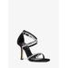 Michael Kors Celia Crystal Embellished Suede Sandal Black 9