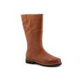 Wide Width Women's Franki Mid Calf Boot by Trotters in Luggage (Size 10 W)