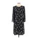 Ann Taylor Casual Dress - Shift High Neck 3/4 sleeves: Black Dresses - Women's Size 6