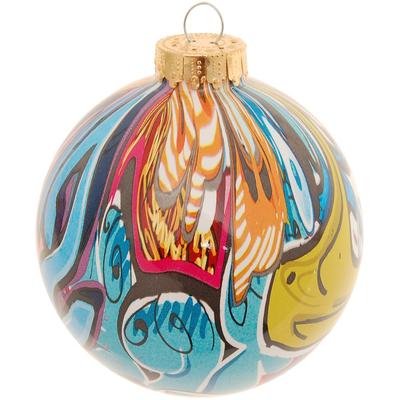 Weihnachtsbaumkugel KREBS GLAS LAUSCHA "Spezial-Glaskugel "Street Art", Ø ca. 8 cm", bunt (multicolor), Ø:8cm, Glas, Weihnachtsbaumkugeln, Weihnachtsbaumkugeln, Weihnachtsdeko, Christbaumschmuck, Christbaumkugeln aus Glas Image
