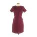 Old Navy Casual Dress - Sheath Crew Neck Short sleeves: Burgundy Solid Dresses - Women's Size Medium