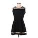The Children's Place Cocktail Dress - A-Line Crew Neck Sleeveless: Black Solid Dresses - Women's Size 10