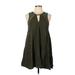 City Triangles Casual Dress - Mini Keyhole Sleeveless: Green Print Dresses - Women's Size Large