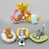 5 pz/a Set Cartoon Tom e Jerry Action Figures in miniatura Tom e Jerry Kids Show Doll Car Ornaments