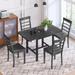 5-Piece Wood Square Drop Leaf Breakfast Nook Extendable Dining Table Set with 4 Ladder Back Chairs