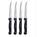 Set of 4 Serrated Edge 7.5" Stainless Steel Steak Knives - Black/Silver