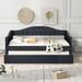 Mid-Century Upholstered Daybed Sofa Bed Guest Bed with Trundle,Twin Size